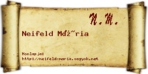 Neifeld Mária névjegykártya
